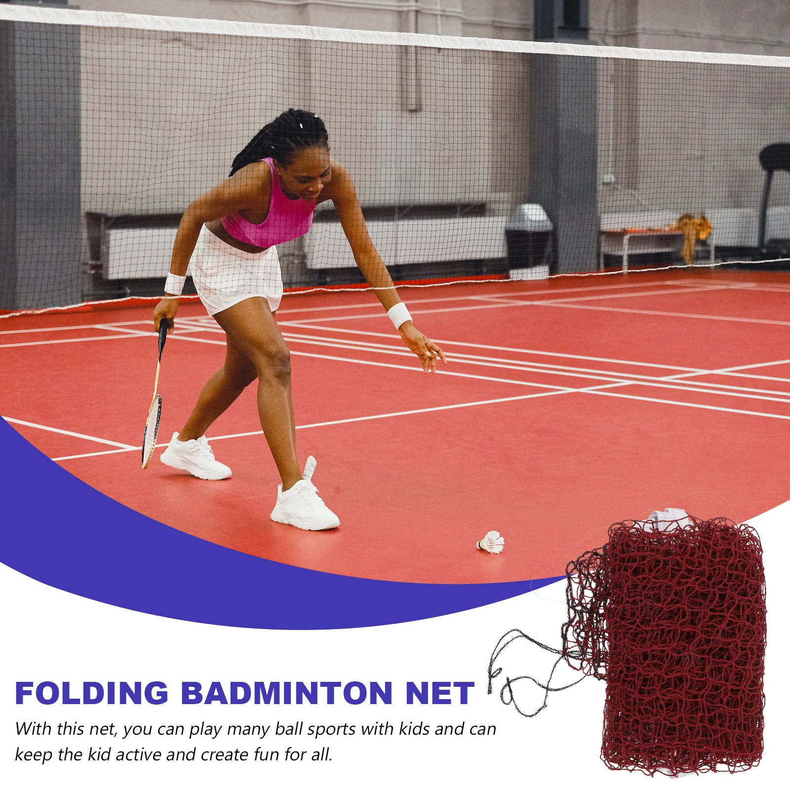 

Portable Badminton Net Foldable Lightweight Wear-Resistant Outdoor Indoor Sports Net For Kids Backyard Pool Tennis Volleyball