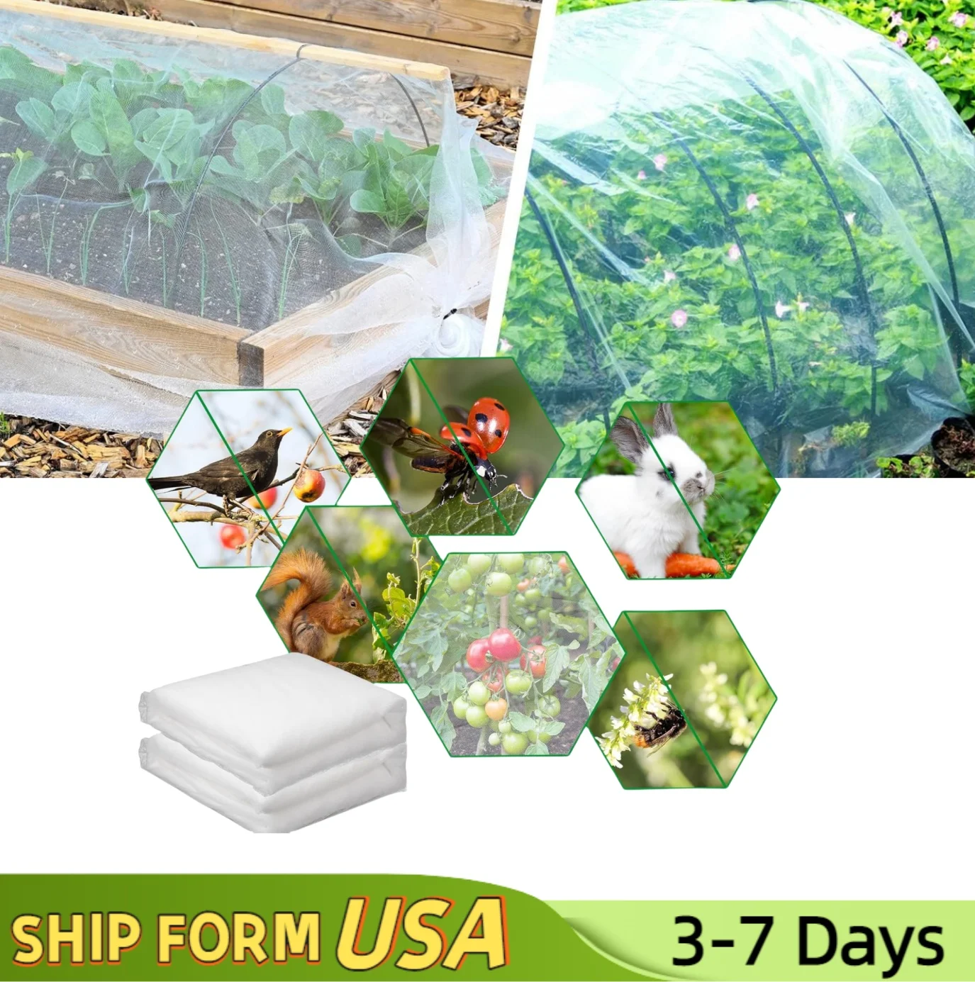 

8x16 Ft Insect Net Garden Protect Suitable For Insect Plant Cover Garden Vegetable Plants Fruit Trees Bird Pest Insect Net