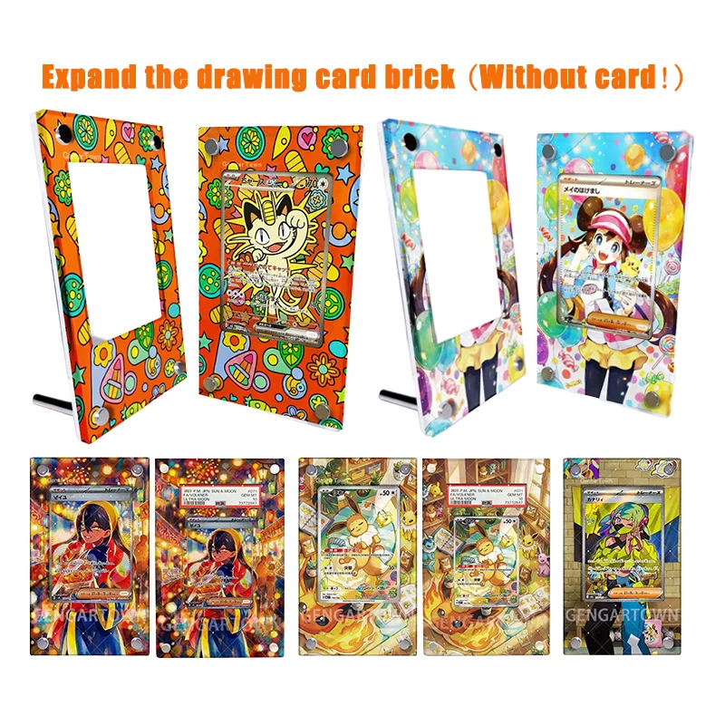 Personajes de Anime Japonés, Carmine Rosa, Meowth, Eevee, Canari, Tarjetas de Dibujo Expandibles Hechas a Mano, Colección de Ladrillos, Juguetes de Regalo
