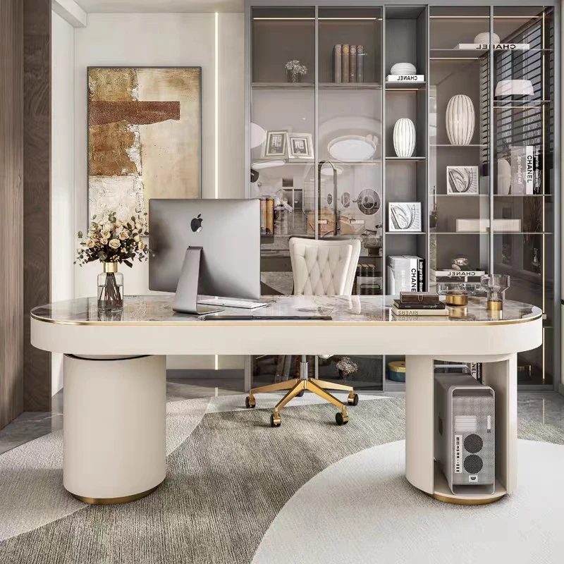 Customized light luxury slate desk boss office computer desk modern home writing desk