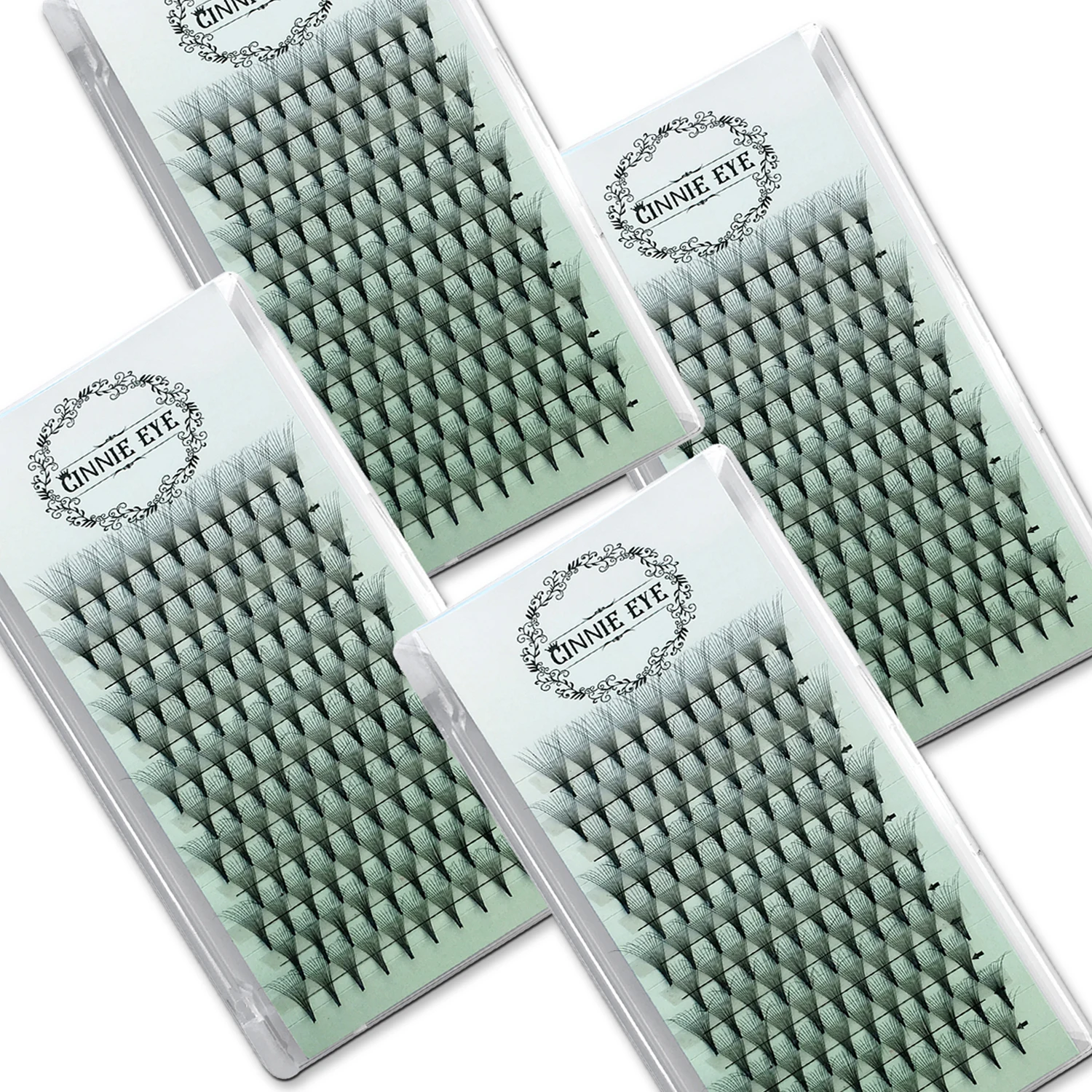 10D Russische Volumen-Wimpern, vorgefertigte Fächerwimpern mit langem Stiel, fertige Wimpernverlängerungen mit spitzer Basis, 3D 5D 6D falsche Wimpern-Cluster – Detail 11