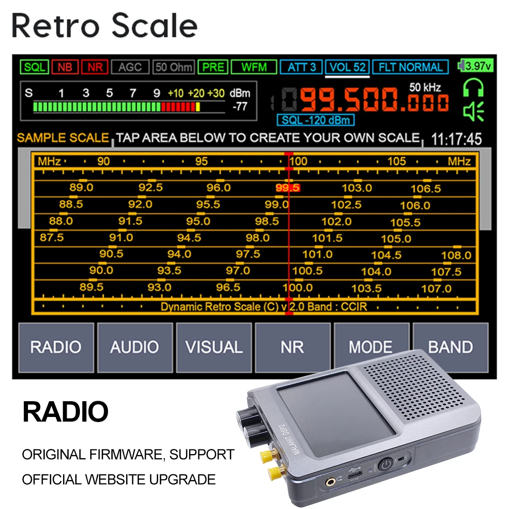 New Firmware 2.30 Second Generation DSP2 SDR Malachite Radio Receiver Digital Portable 10kHz-380MHz 404MHz-2GHz Stereo Radio