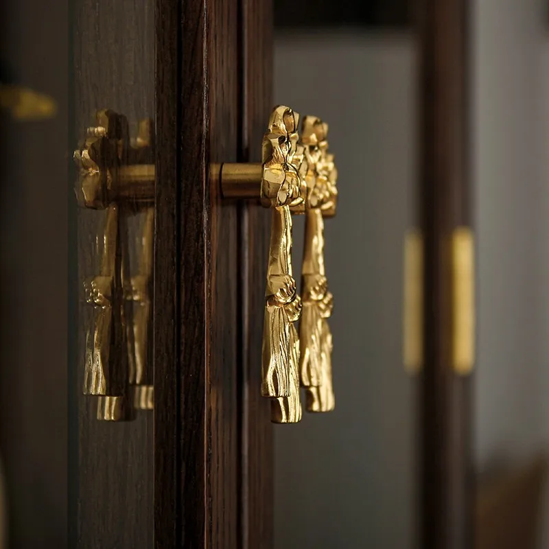 HOT 8PCS Solid Brass Bowknot Rope Furniture Pulls Handles Drawer Knobs Cupboard Wardrobe Closet Dresser Shoe Cabinet Pulls Knobs