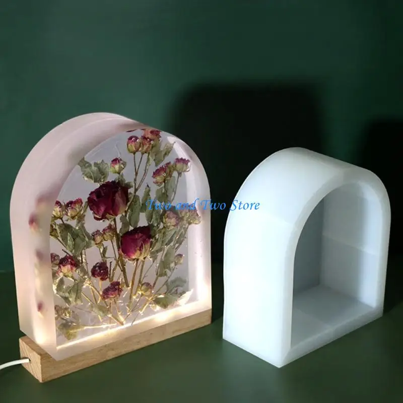 HX6F Night Light Silicone Mold Arch Ornaments Resin Casting Molds for DIY Home Décor