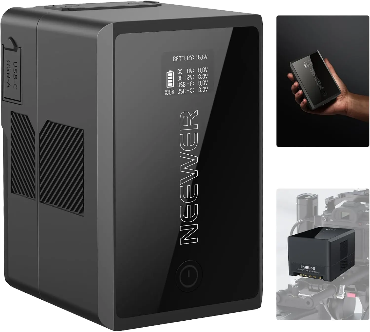 V-Mount Battery with 10350mAh Capacity and 100W USB-C PD Fast Charging