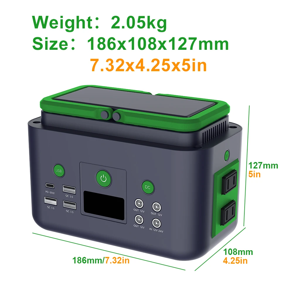 YABO Supply 200w Solar Mobile Power Station PD 60W 192wh Power Bank Charging Portable Power Station