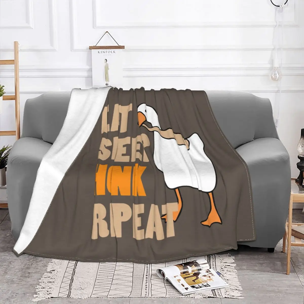 Untitled Goose Honk Game EAT SLEEP HONK REPEAT Portable Warm Throw Blankets for Bedding Travel