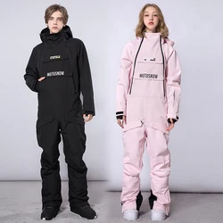 2023 New Winter One-Piece Ski Suit Women Overalls Outdoor Snowboard Jacket Men Warm Skiing Set Wind Proof Waterproof Jumpsuits
