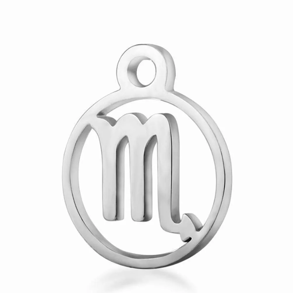 

1Set Constellation Stainless Steel Pendant Circle Charms Creative Jewelry Making Accessories for Necklace Keychain Bracelet Gift