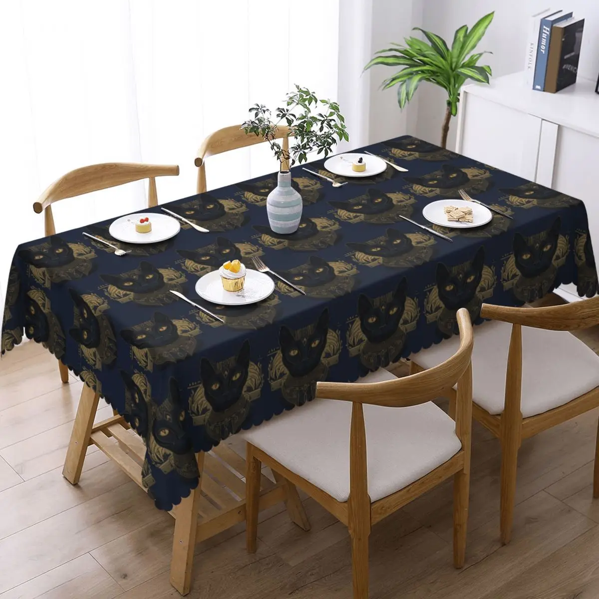 Egyptian Goddess Bastet Art Of Ancient Egypt Cat Myth Pharaonic Custom Rectangular Tablecloth Table Cover for Party Table Cloth