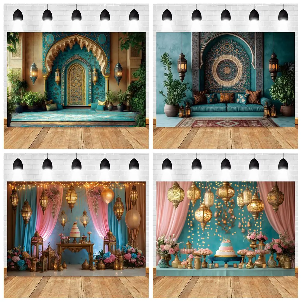 

Happy Ramadan Morocco Night Scene Backdrop 2025 Eid Al-Fitr Decor Islamic Muslim Festival Party Photocall Background Photo Booth