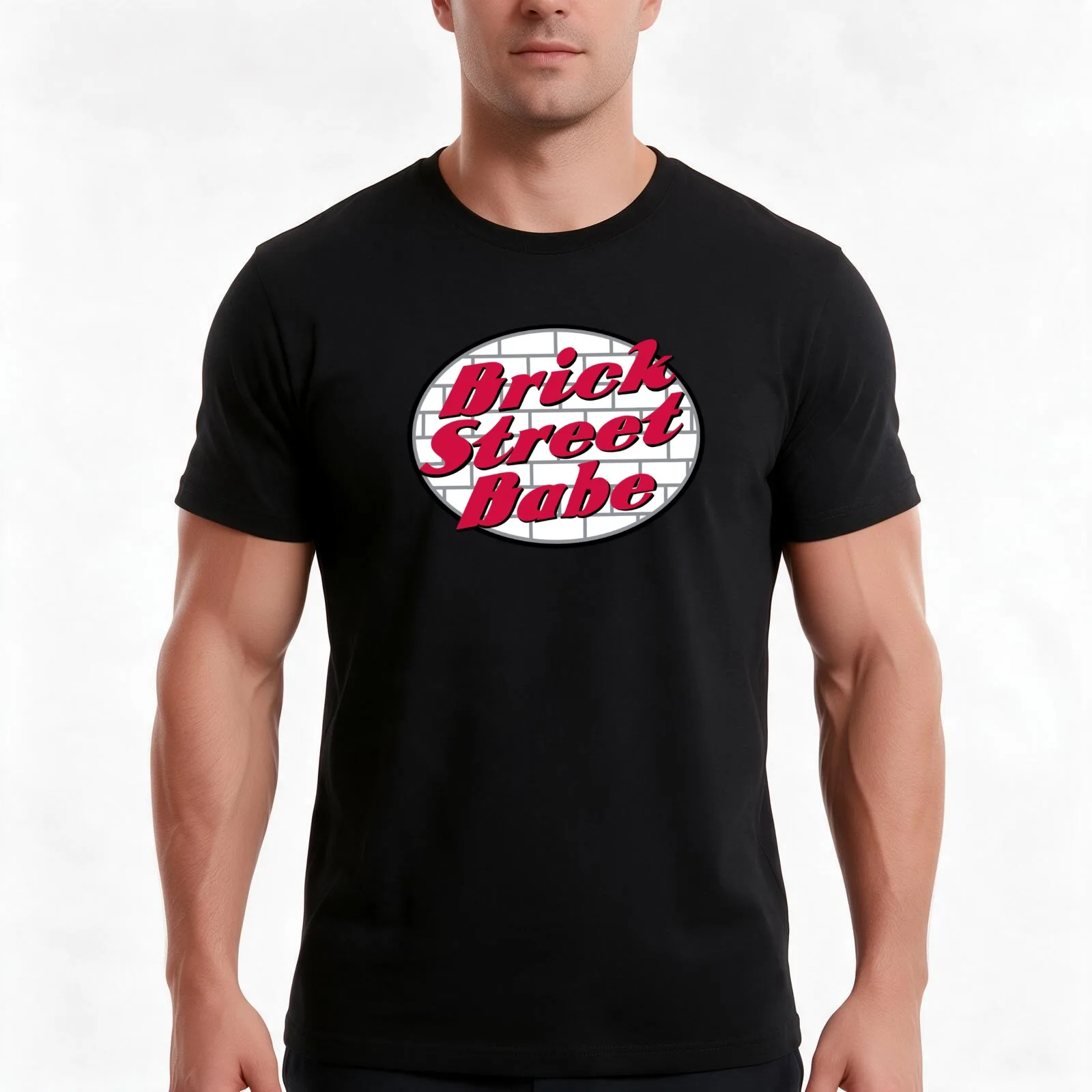 Brick Street Babe T-Shirt, Summer Casual Cotton Tee, Oversized Streetwear Tops, Vintage Graphic Print, Loose Fit Short Sleeve