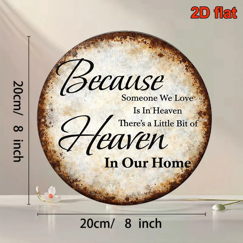 2D Flat - 1pc 8 X 8 Inches/20 X 20 Cm 2D Flat Circular Iron Sign, Vintage Iron Plaque with 
