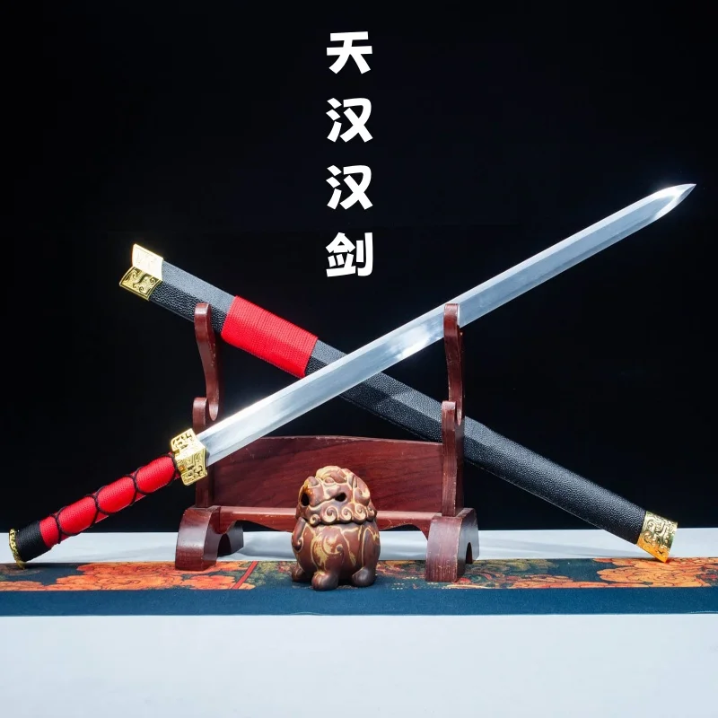 Longquan Town Mansion Treasure Sword Tianhan Han Sword High Manganese Steel Integrated Forging Sword Collection Ancient Style