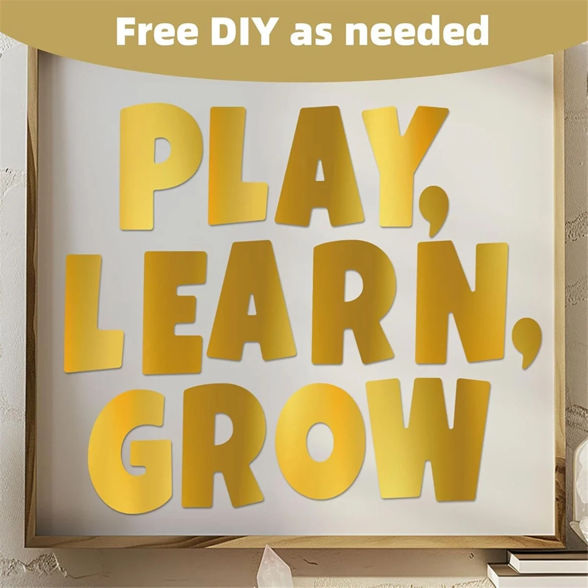 AA98 16 Sheets Gold Letter Stickers, 4 Inch Self Adhesive Uppercase Letters & Symbol Waterproof Alphabet Stickers