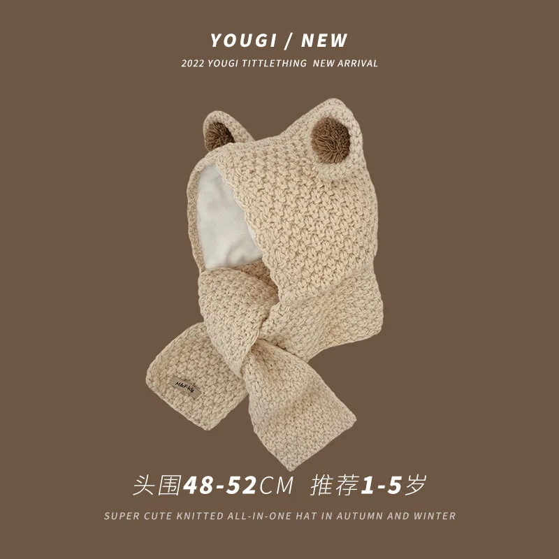 Gorro con solapa para niños, gorro de punto con protección para los oídos y forro polar cálido para invierno, gorro térmico suave para niños y niñas