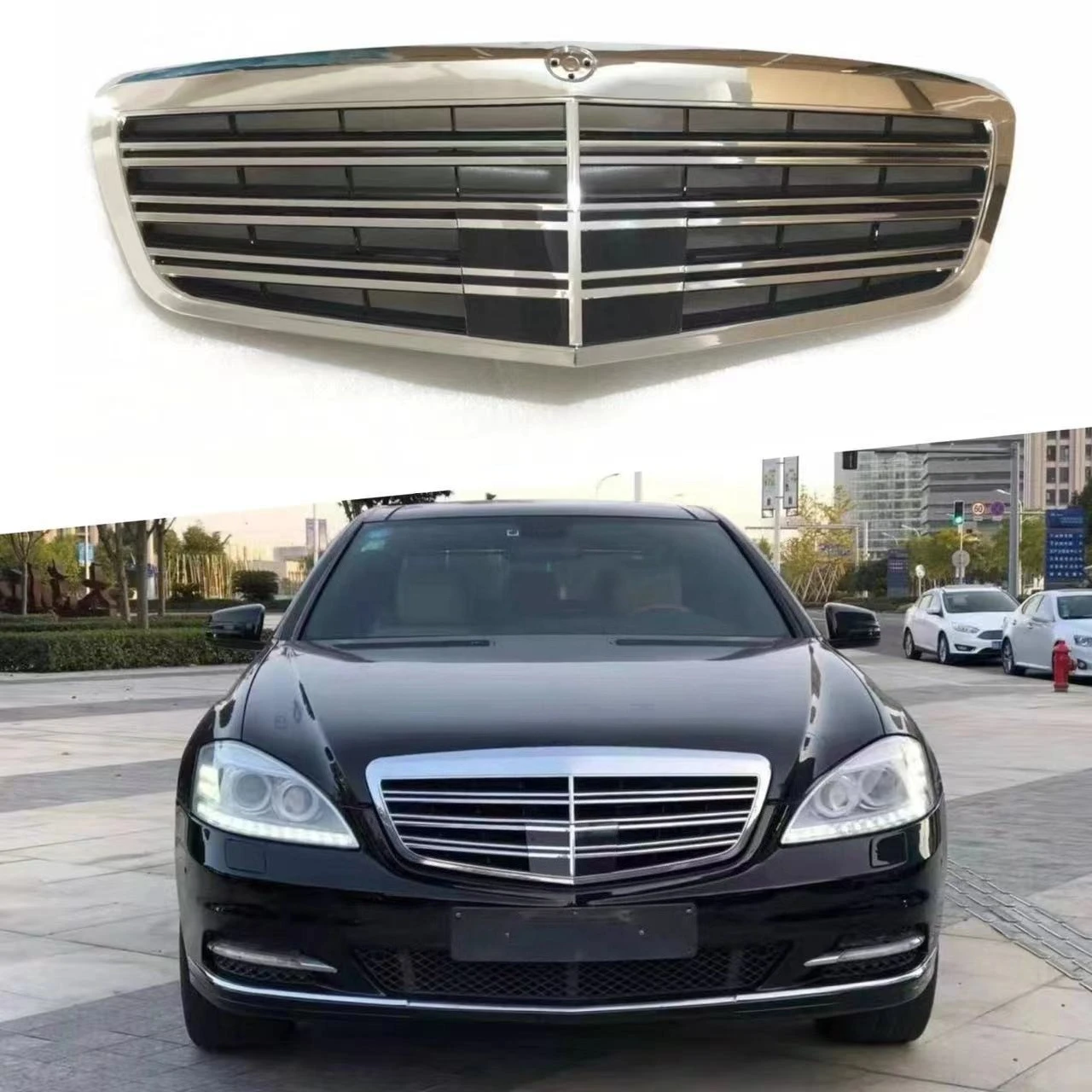 Suitable for 2009 2010 2011 2012 Mercedes-Benz S-Class W221 AMG model Grille original car replacement Car Grille Mesh Decoration