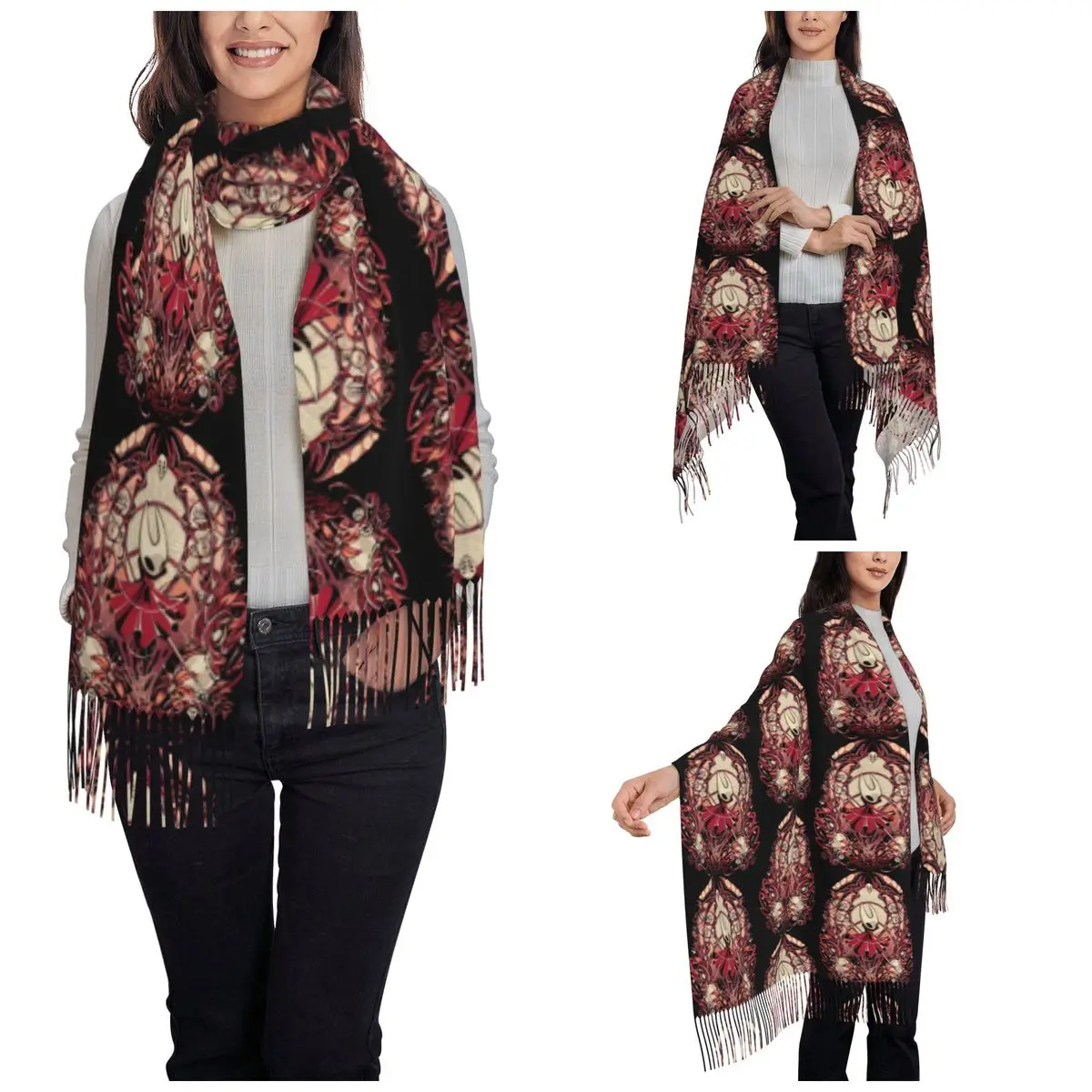 Hollow Knight Silksong Shawl Wraps for Ladies Winter Warm Long Soft Scarf Indie Games Action Adventure Neckerchief Shawl Scarves