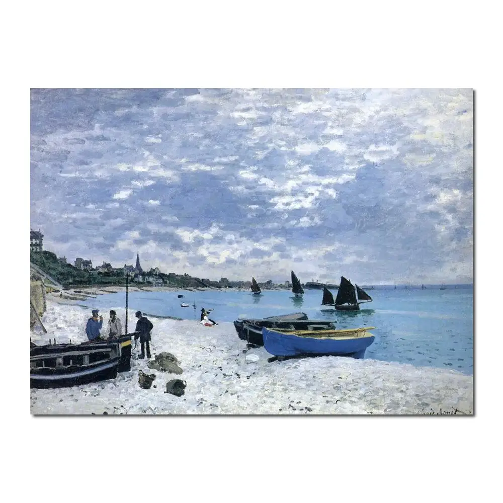 

Landscapes art The Beach at Sainte-Adresse by Claude Monet oil paintings canvas High quality hand-painted