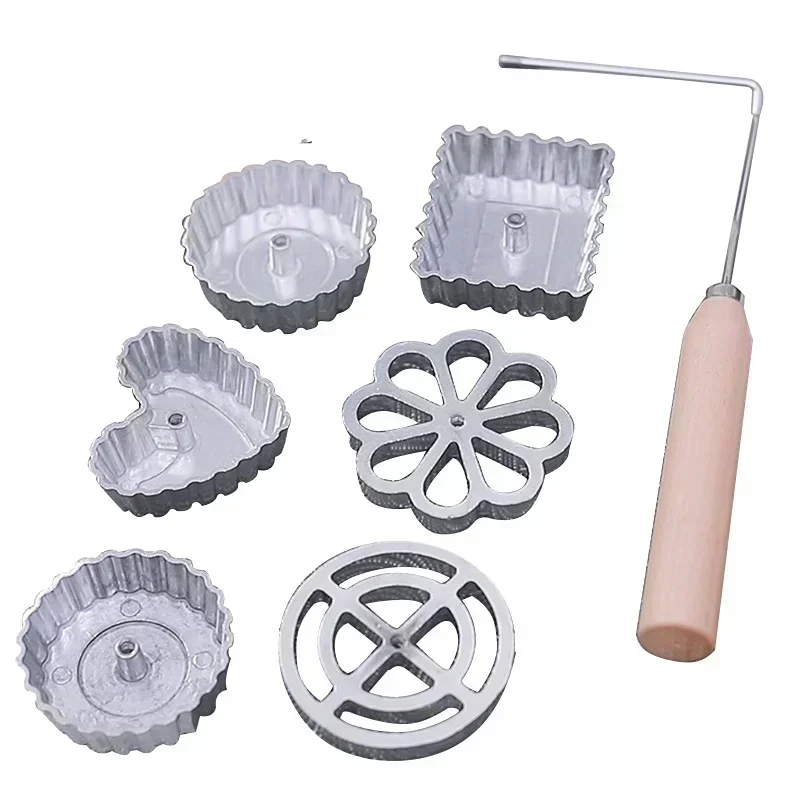 Aluminum Swedish Rosette Iron Maker Waffle Timbale Molds Funnel Cake Ring Maker Cookie Bake Mold Bunuelos Mold Kitchen Tools