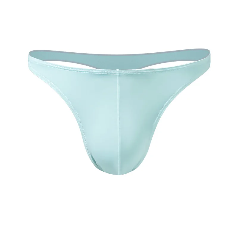Men’s Ice Silk Thong Low Rise U-Pouch – Stretchy Breathable G-String, Sexy Athletic T-Back Harness for Summer Quick Dry
