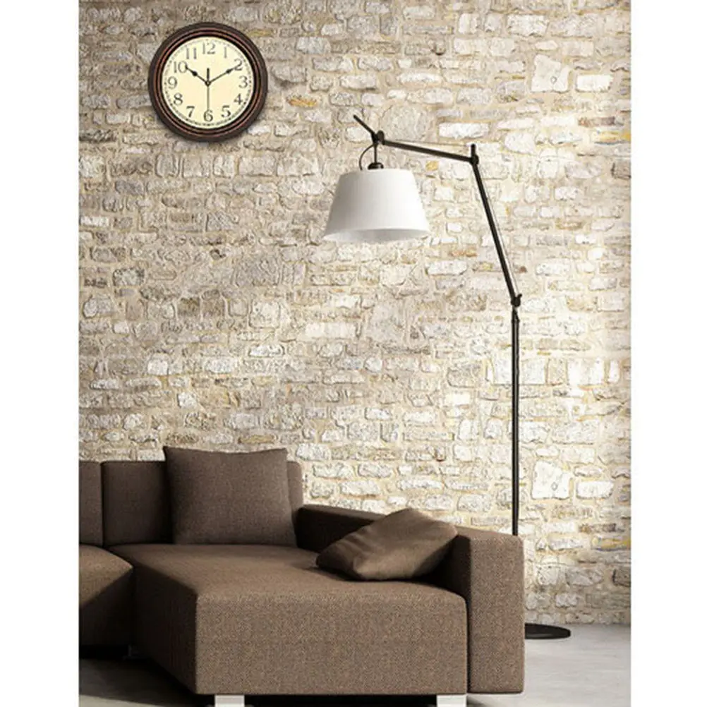 

1 шт. 12-дюймовые круглые ретро-настенные часы с классическим белым циферблатом, бесшумные, декоративные, для гостиной, офиса, домашнего декора