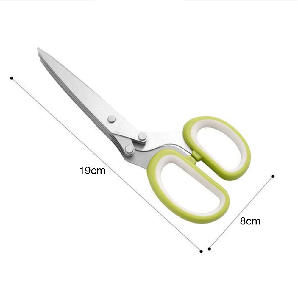 5-layer Herb Scissors Multifunctional Multi Layers Stainless Steel Knives Kitchen Scissors Scallion Cutter Kitchen Accessories