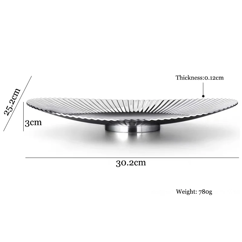 Nordic Luxury Stainless Steel Serving Tray Dish Dining Snack Fruit Plate Kitchen Food Candy Dessert  Dried Fruit Storage Bowl view 3