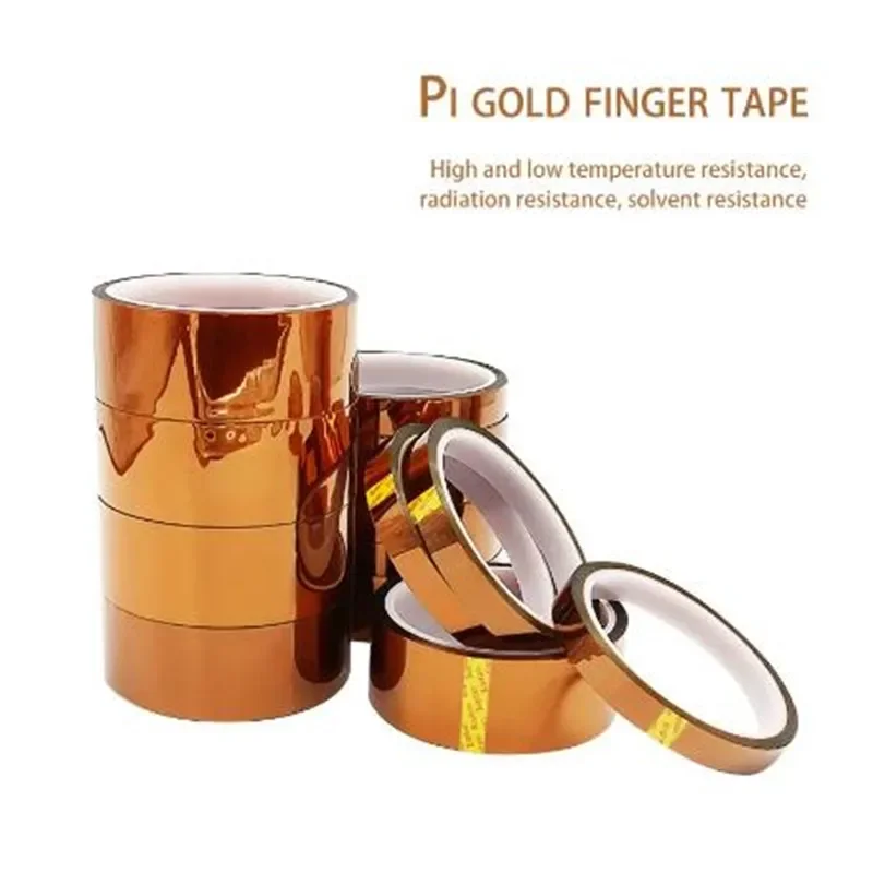 Long Gold Finger High Temperature Resistant Tape Polyimide Tape Multi Size Pet Anti Static Lithium Battery Insulation Tape 33m