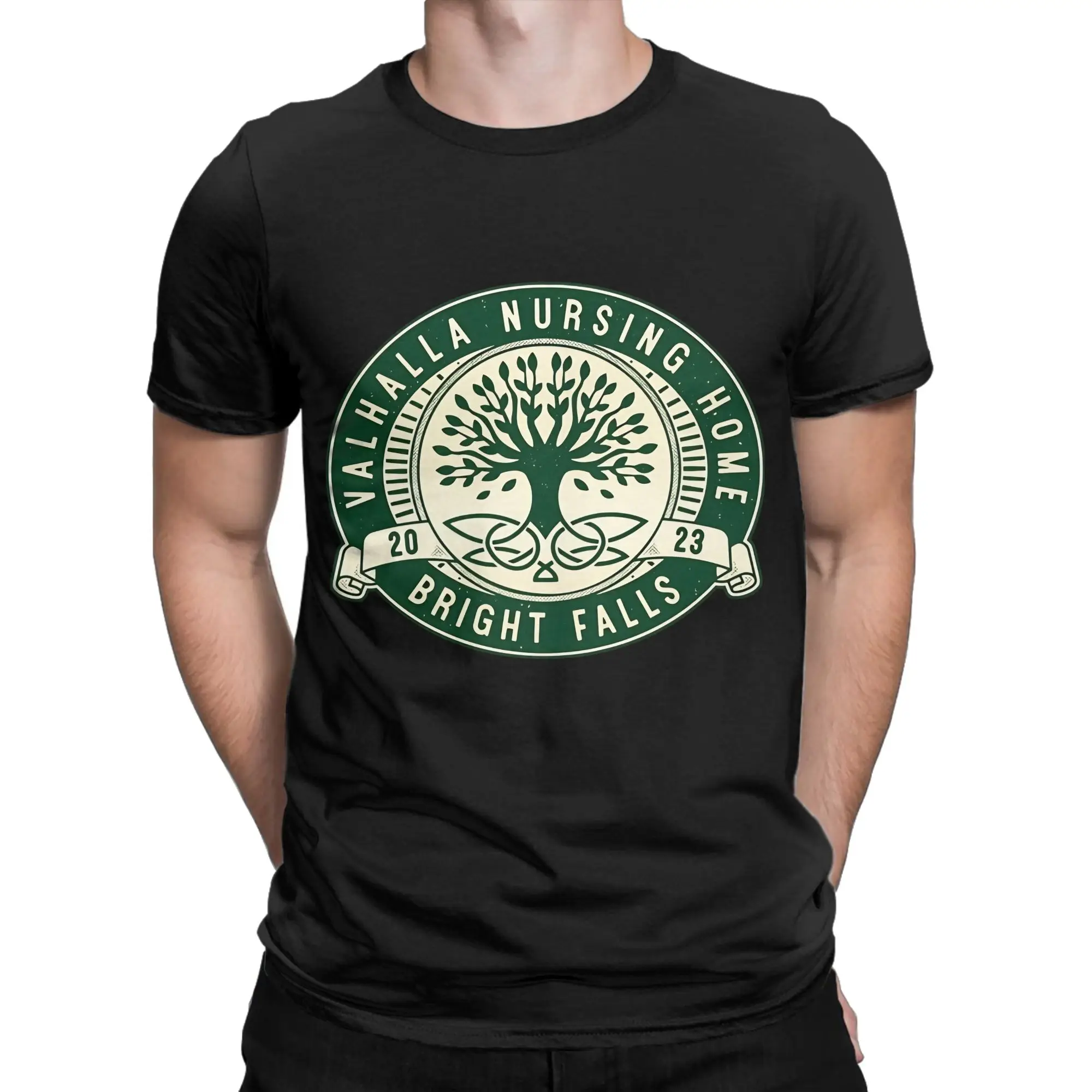 Bright Falls Nursing Home Funny 100% Cotton T-Shirt Alan Wake 2 Tops Tees For Men
