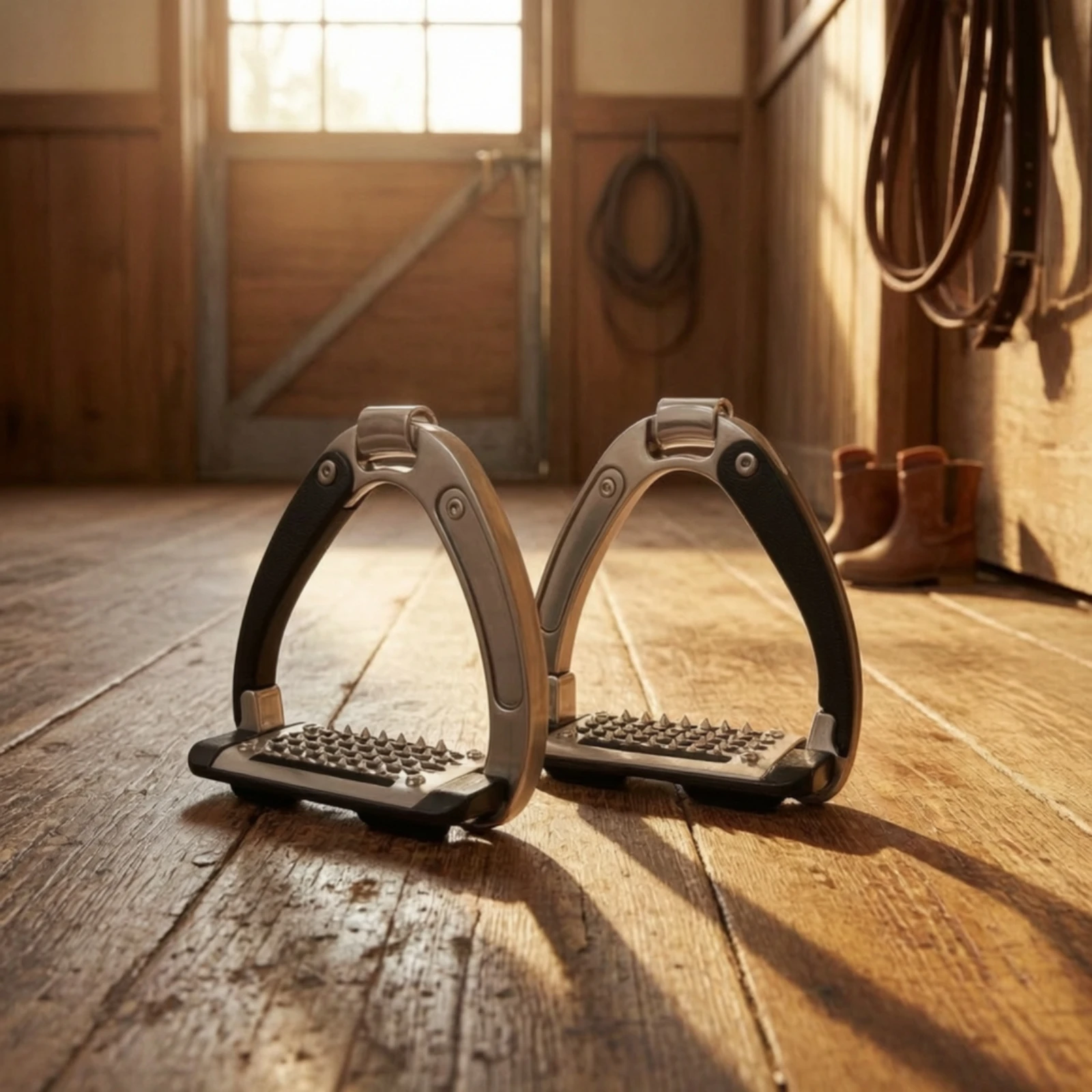 Horse Stirrup with Anti-Slip Footplate Curved Safety Stirrup Stirrups Secure Tack Stable for Children, Equestrian Training