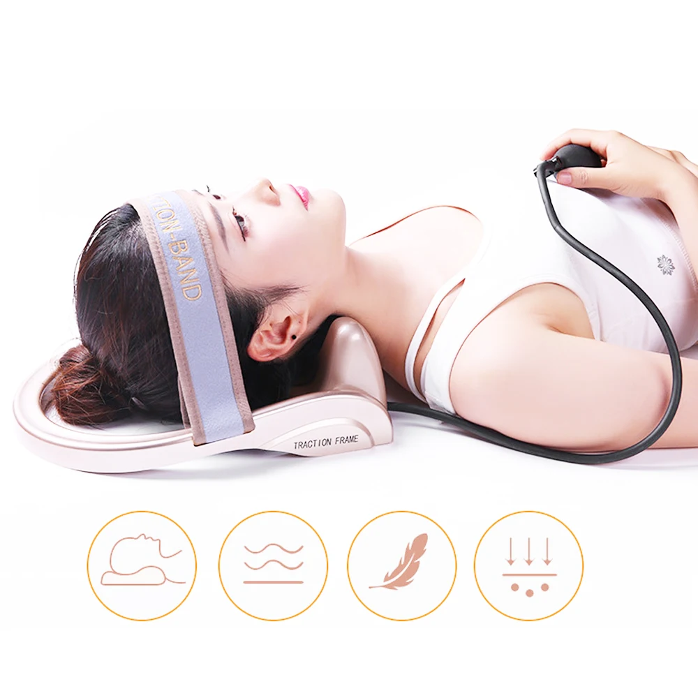 Manual Pneumático Cervical Spine Tração Dispositivo, Home Saúde Postura Bomba Pescoço Massageador, Espinhal Muscle Alívio Da Dor, Novo