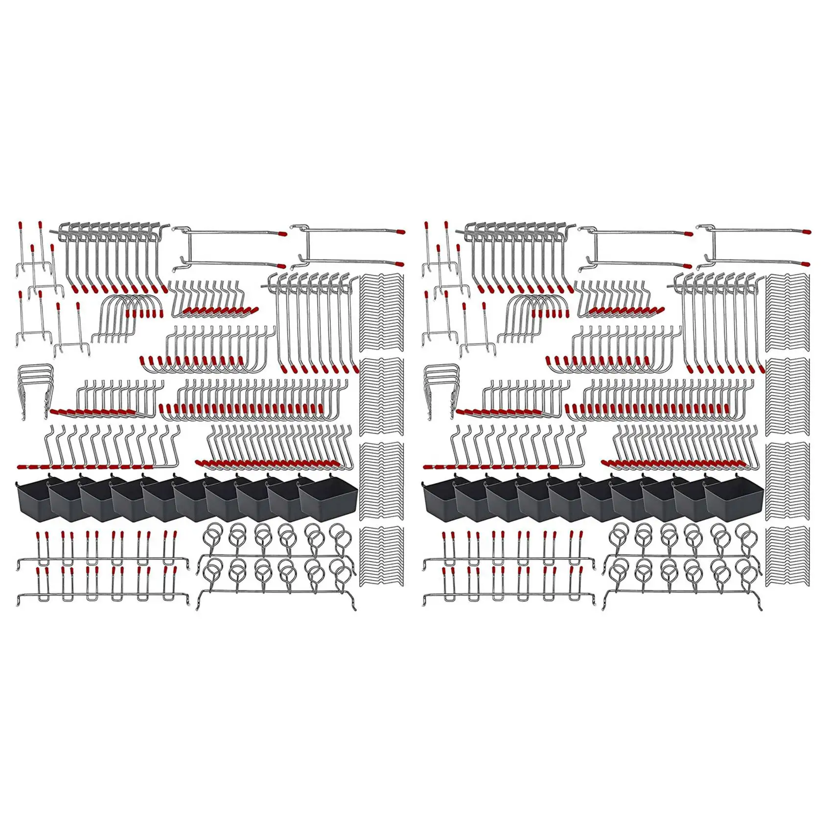 

456 Pcs Pegboard Hooks Assortment with Metal Hooks Sets, Pegboard Bins, Peg Locks for Organizing Storage System Tools