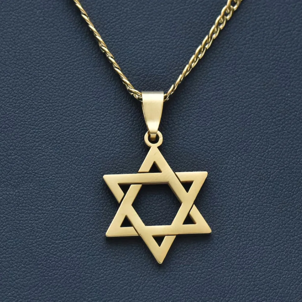 Vintage Jewish Hexagram Amulet Necklace Stainless Steel Star Of David Pendants Necklaces For Women Talisman Jewelry Wholesale