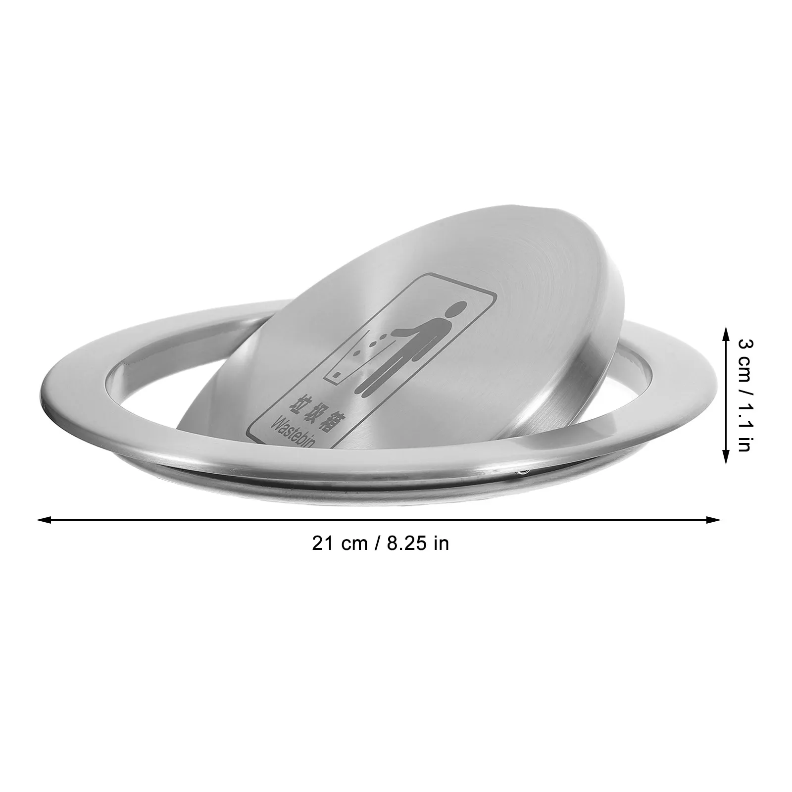 Stainless Steel Swing Flap Trash Lid for Kitchen Bathroom Countertop Embedded Recessed Garbage Can Cover Trash Chute System
