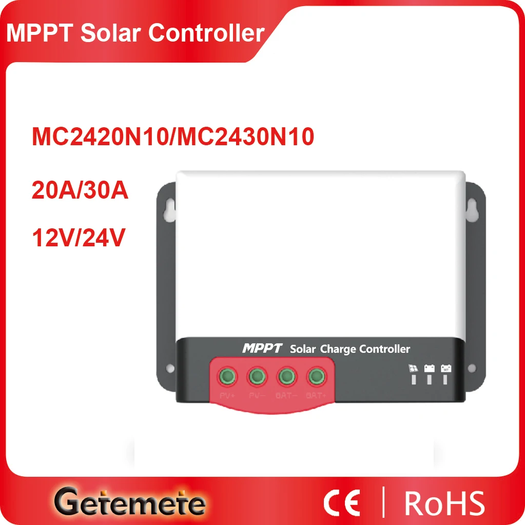 GTMT MC2420N10 20A 12V24V Auto MPPT Solar Charge Controller for Batteries Solar PV Regulator Charger PV Max 100VDC