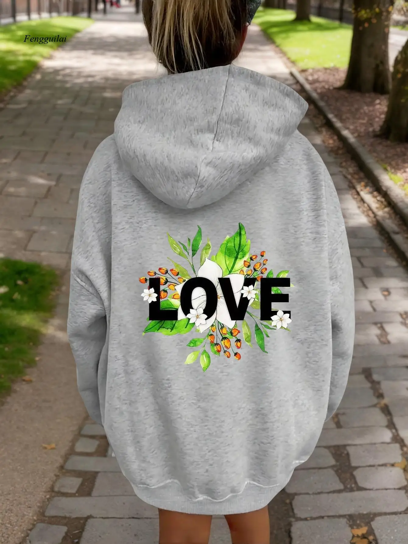 Sweat-shirt à capuche imprimé Dopamine, mode décontractée, automne et hiver |   Confortable à manches longues