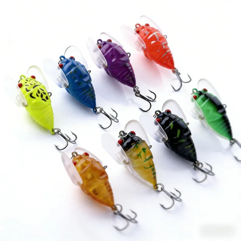 

8Bionic Cicada Lure Hook Bait4CM6GFloating Water Freshwater Fishing Bait Fishing Gear Fishing Supplies