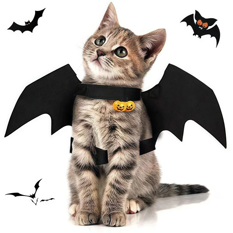 

Halloween Cute Pet Dog Cat Clothes Black Bat Wings Harness Costume Cosplay Party Pets Decoration Supplies Cats Dogs Accessories