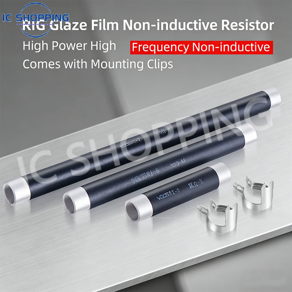 1PCS RIG 50W–500W High Power Non-Inductive Glaze Film Resistor Tubular Ceramic Load Resistor for Inverter Brake Circuit Testing