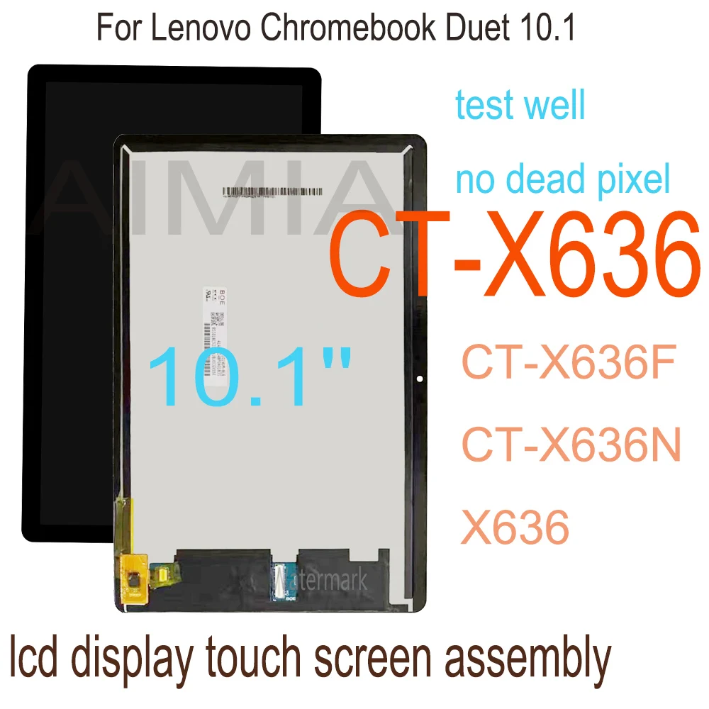 LCD 10.1 "yang telah diuji untuk Lenovo Chromebook Duet 10.1 CT-X636 CT-X636F CT-X636N X636 LCD layar sentuh rakitan Digitizer