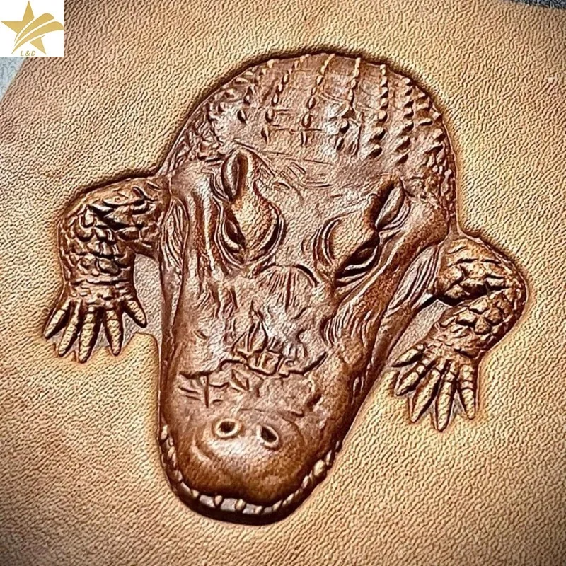 3D Crocodile Head Leather Embossing Stamp Mold DIY Leather Craft Emboss Tool for Wallet Handbag Journal Cover Leather Accessorie