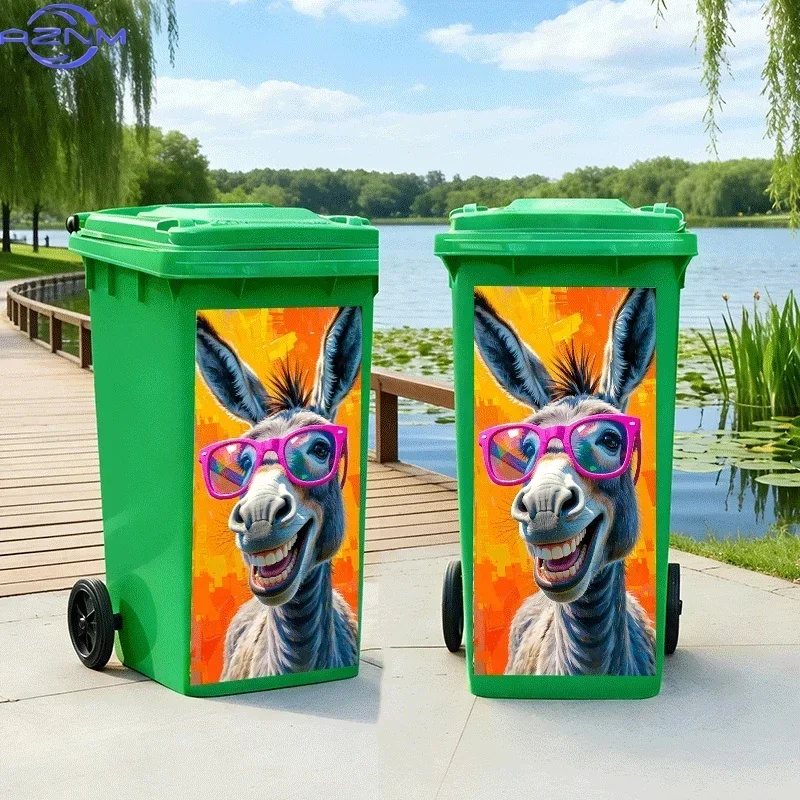 2D Print Cool Graphic Decal DIY Refurbish Ornament for Household Daily Garbage Bin