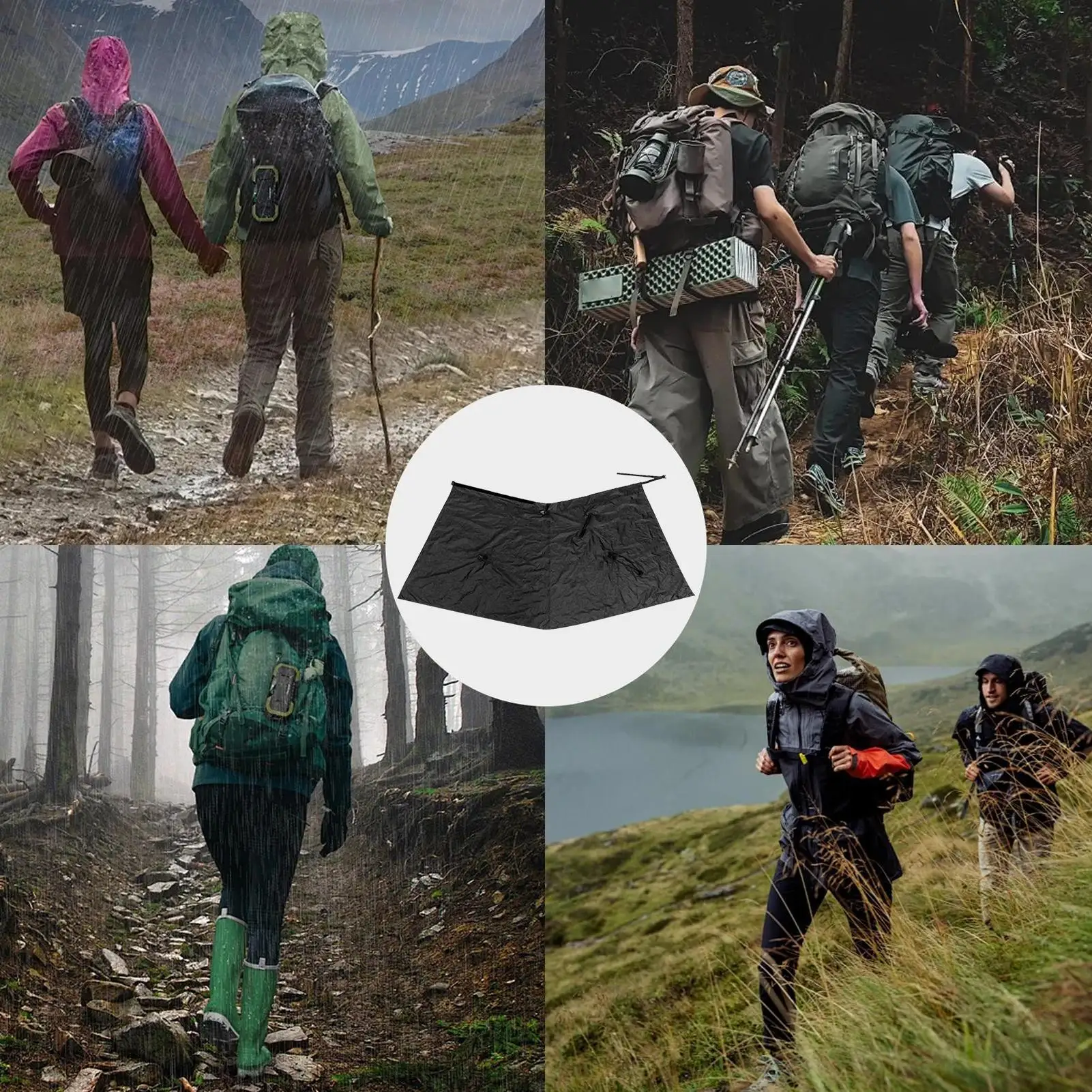 Rain Poncho Lightweight Packable Waterproof Outdoor Half Body Wrap Waterproof Poncho For Camping Hiking Travel Backpacking