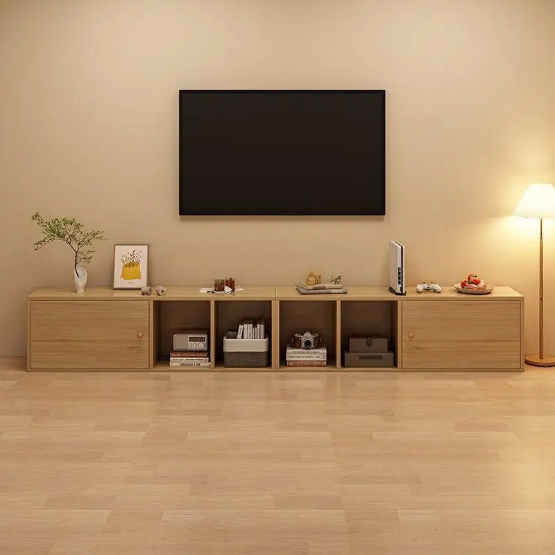 Exhibition Modern Tv Stand Living Room Luxury Minimalistic Tv Cabinet Salon Display Wood Moveis Para Casa Interior Decoration