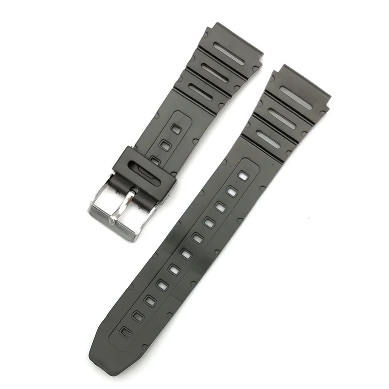 20mm Silicone Strap For Casio W-720 W-722 W-741 WL-100 CA-53 CA-61 Durable Watchband 18mm Plastic Watch Belt Black Wristband