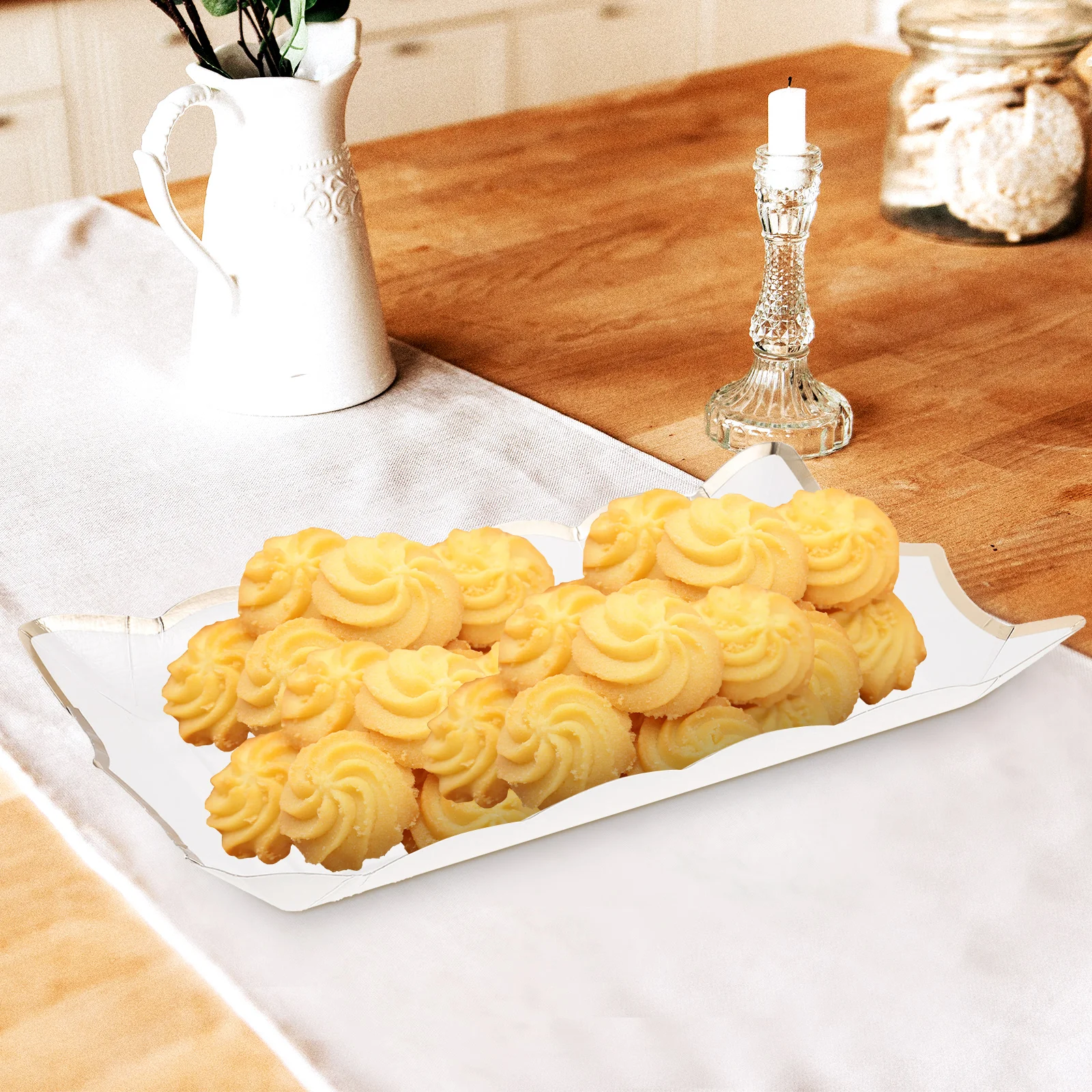 

Cookie Platters for Parties 4pcs 2024 Rectangle Disposable Serving Trays and Platters Dessert Fruit Table Presentation
