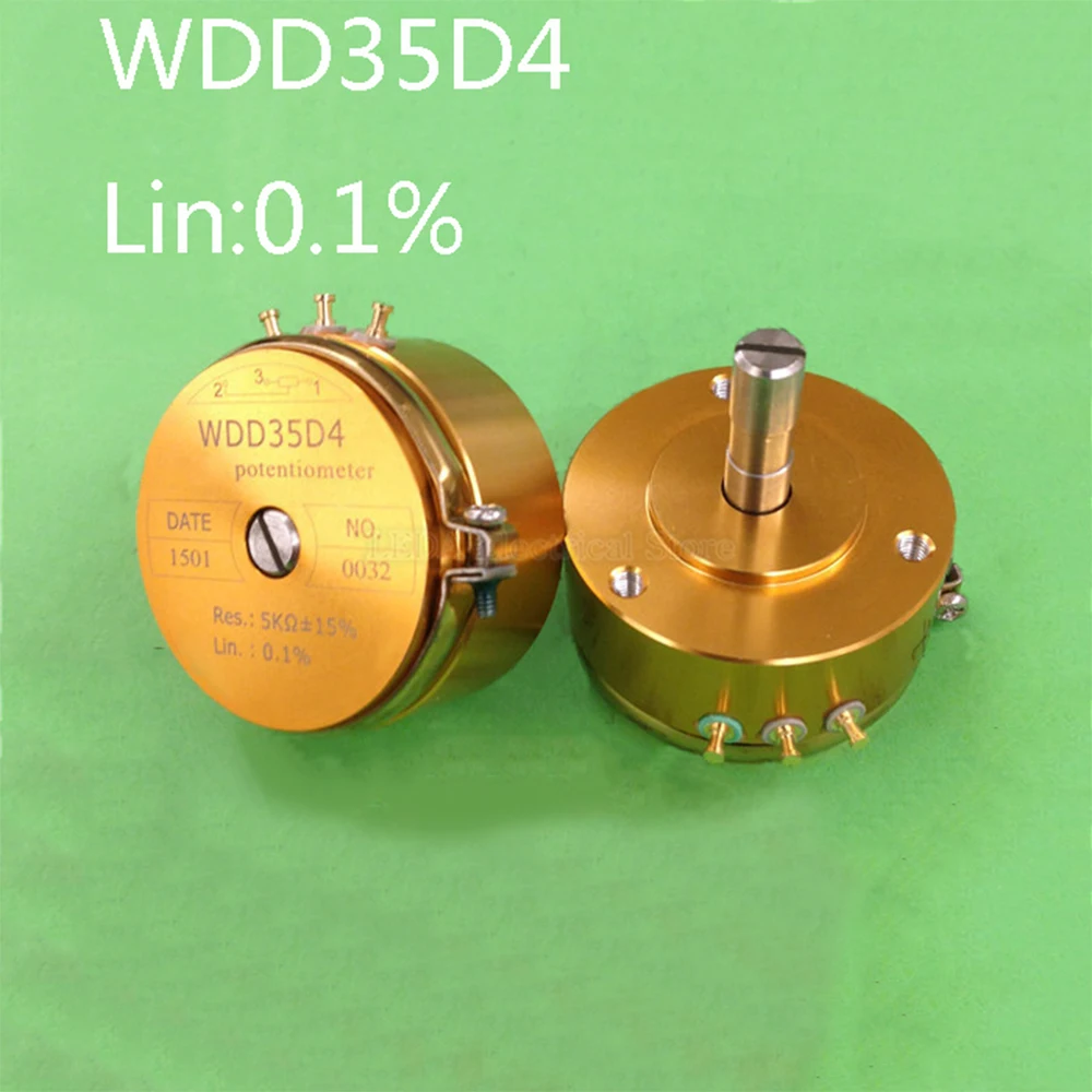 

1Pcs WDD35D-4 Linear 0.1% 1K 2K 5K 10K Gold Precision Conductive Plastic Potentiometer Angle Sensor Switch WDD35D