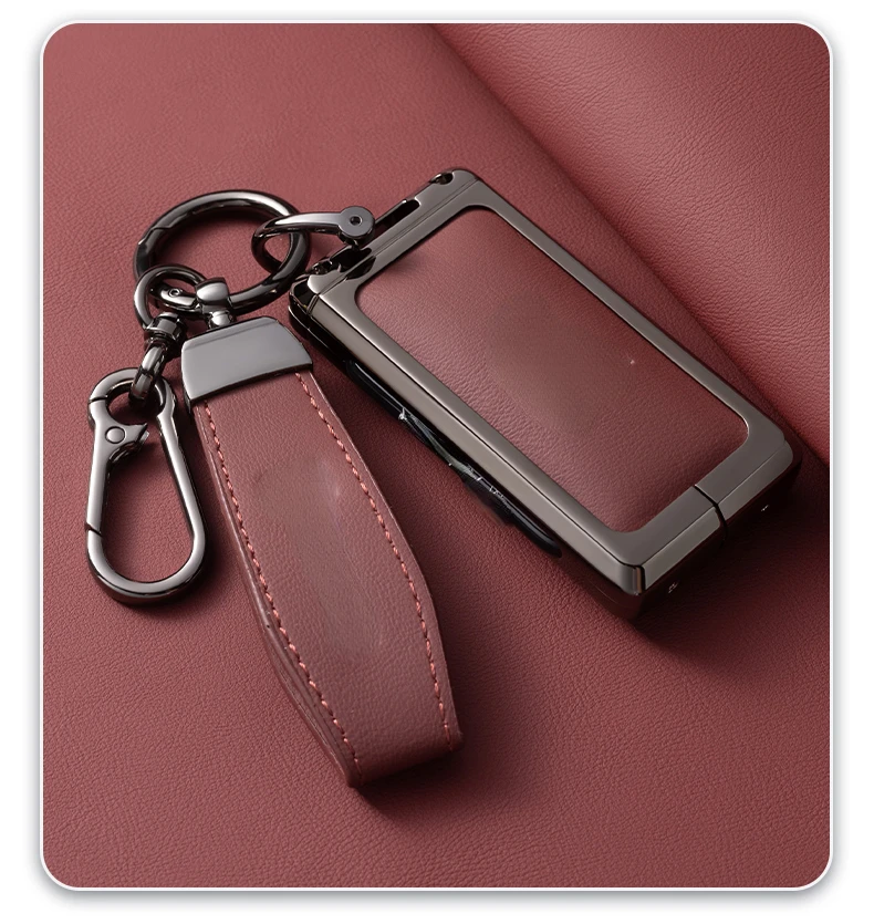 Simple Style Zinc Alloy + Leather Car Remote Key Case Cover Anti Scratch and Wear-resistant For AVATR 12