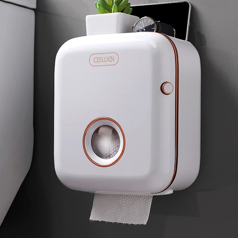 Paper Towel Dispenser Toilet Paper Holder Tissue Box Toilet Free Punching Storage Waterproof Bathroom Rack Shelf Rack